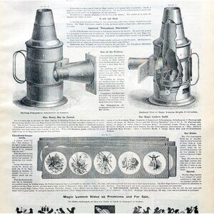 1886 Magic Lantern Projector Advertisement Full Page Movies Pictures DWYY8